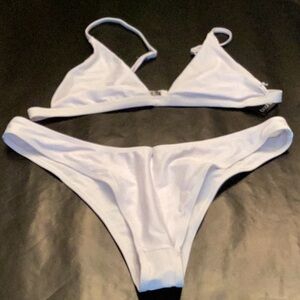 Boohoo Classic White Bikini Bottom.New with tags